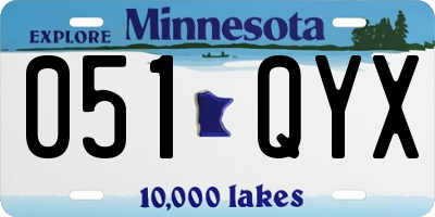 MN license plate 051QYX
