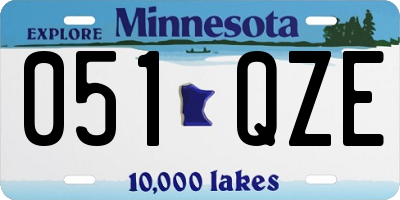 MN license plate 051QZE