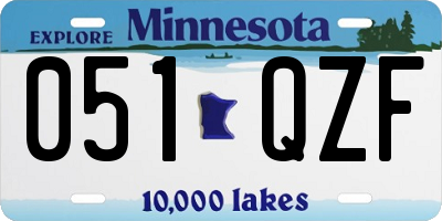 MN license plate 051QZF