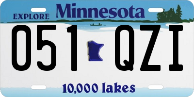 MN license plate 051QZI