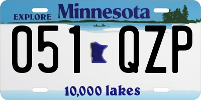 MN license plate 051QZP