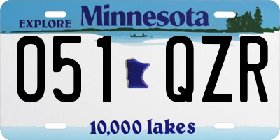 MN license plate 051QZR