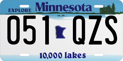 MN license plate 051QZS