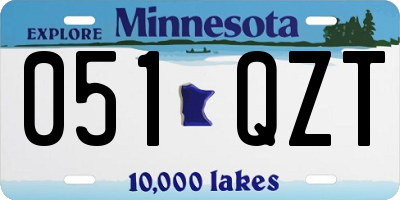 MN license plate 051QZT