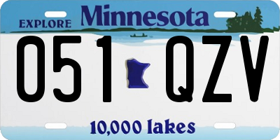 MN license plate 051QZV