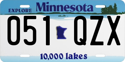 MN license plate 051QZX