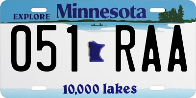 MN license plate 051RAA