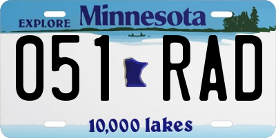 MN license plate 051RAD