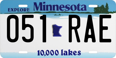 MN license plate 051RAE