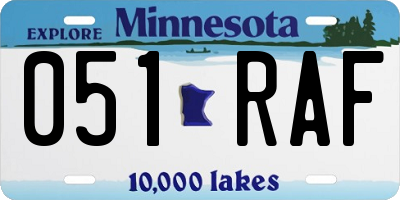 MN license plate 051RAF