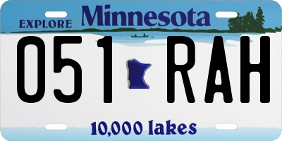 MN license plate 051RAH