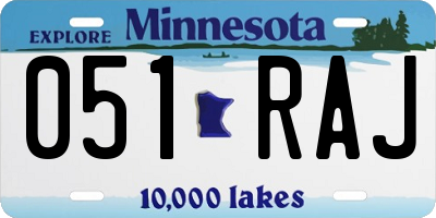 MN license plate 051RAJ
