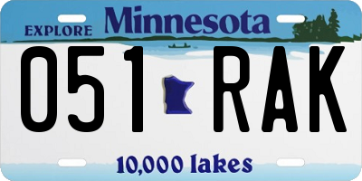 MN license plate 051RAK