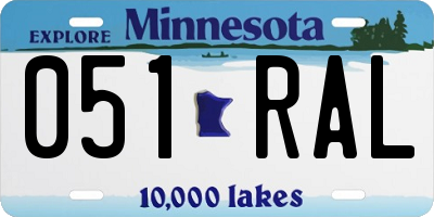 MN license plate 051RAL
