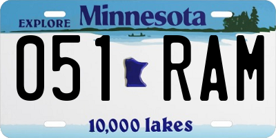 MN license plate 051RAM