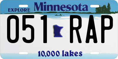 MN license plate 051RAP