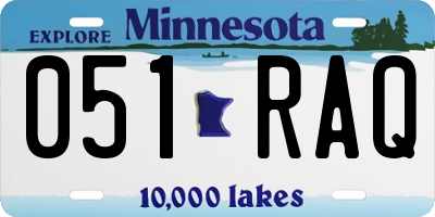MN license plate 051RAQ