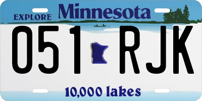 MN license plate 051RJK