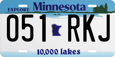 MN license plate 051RKJ