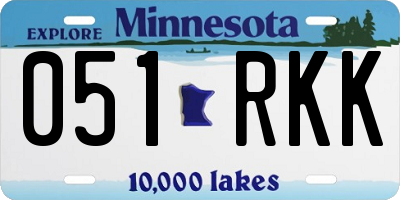 MN license plate 051RKK