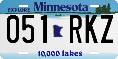 MN license plate 051RKZ