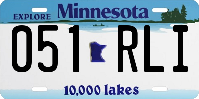 MN license plate 051RLI