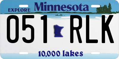 MN license plate 051RLK