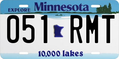 MN license plate 051RMT