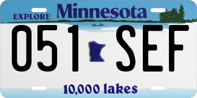 MN license plate 051SEF