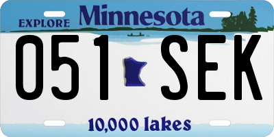 MN license plate 051SEK