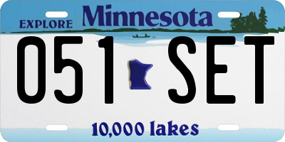 MN license plate 051SET