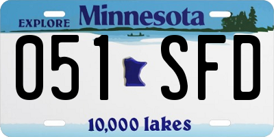 MN license plate 051SFD