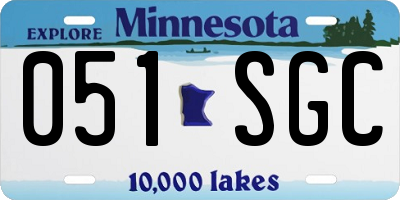 MN license plate 051SGC