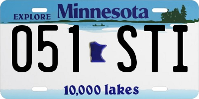 MN license plate 051STI
