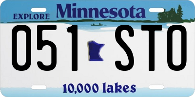 MN license plate 051STO