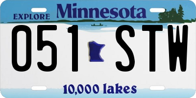 MN license plate 051STW