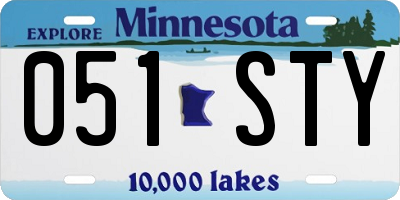 MN license plate 051STY