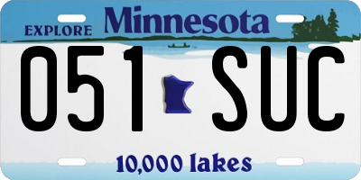 MN license plate 051SUC
