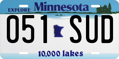 MN license plate 051SUD