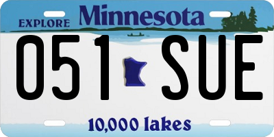 MN license plate 051SUE