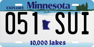 MN license plate 051SUI