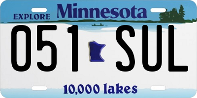 MN license plate 051SUL