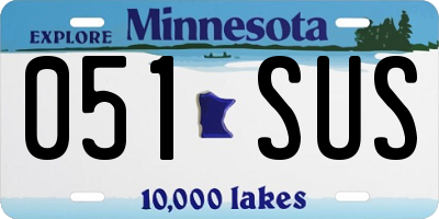 MN license plate 051SUS