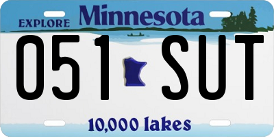 MN license plate 051SUT