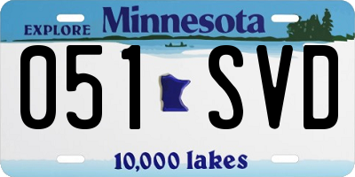 MN license plate 051SVD