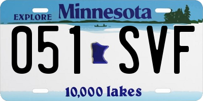 MN license plate 051SVF