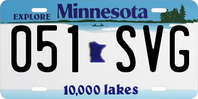 MN license plate 051SVG