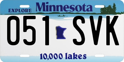MN license plate 051SVK