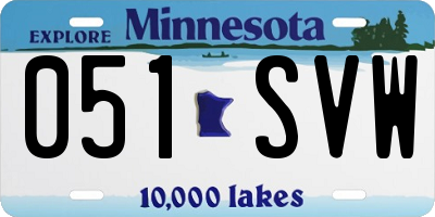 MN license plate 051SVW