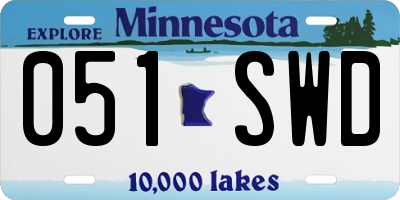 MN license plate 051SWD